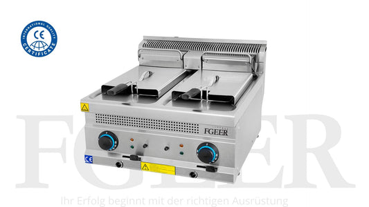 Friteuse Électrique double - 2x8L - 600 x 630 x 300 mm - FGEER