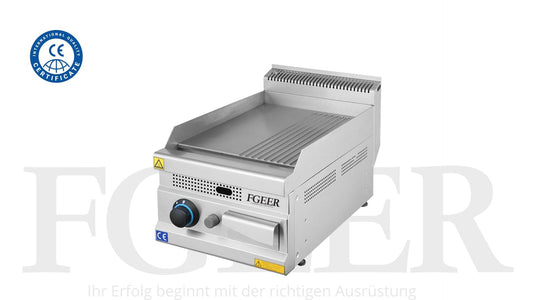 Plaque de cuisson à gaz chromée -  400 x 700 x 300 mm FGEER